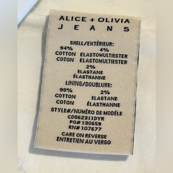 Alice + Olivia Breslin Boned Corset Denim Crop Top White Size 12 NWOT - Picture 9 of 10